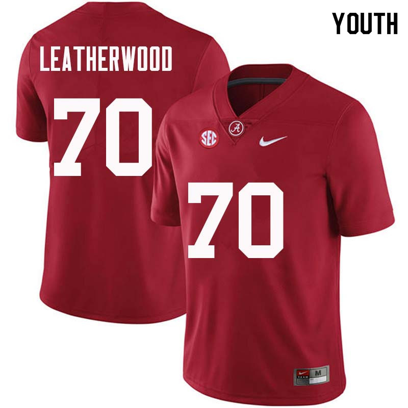 Youth #70 Alex Leatherwood Alabama Crimson Tide College Football Jerseys Sale-Crimson